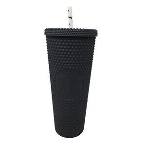 Starbucks 24 Oz Matte Black Studded Tumbler With Bat Straw